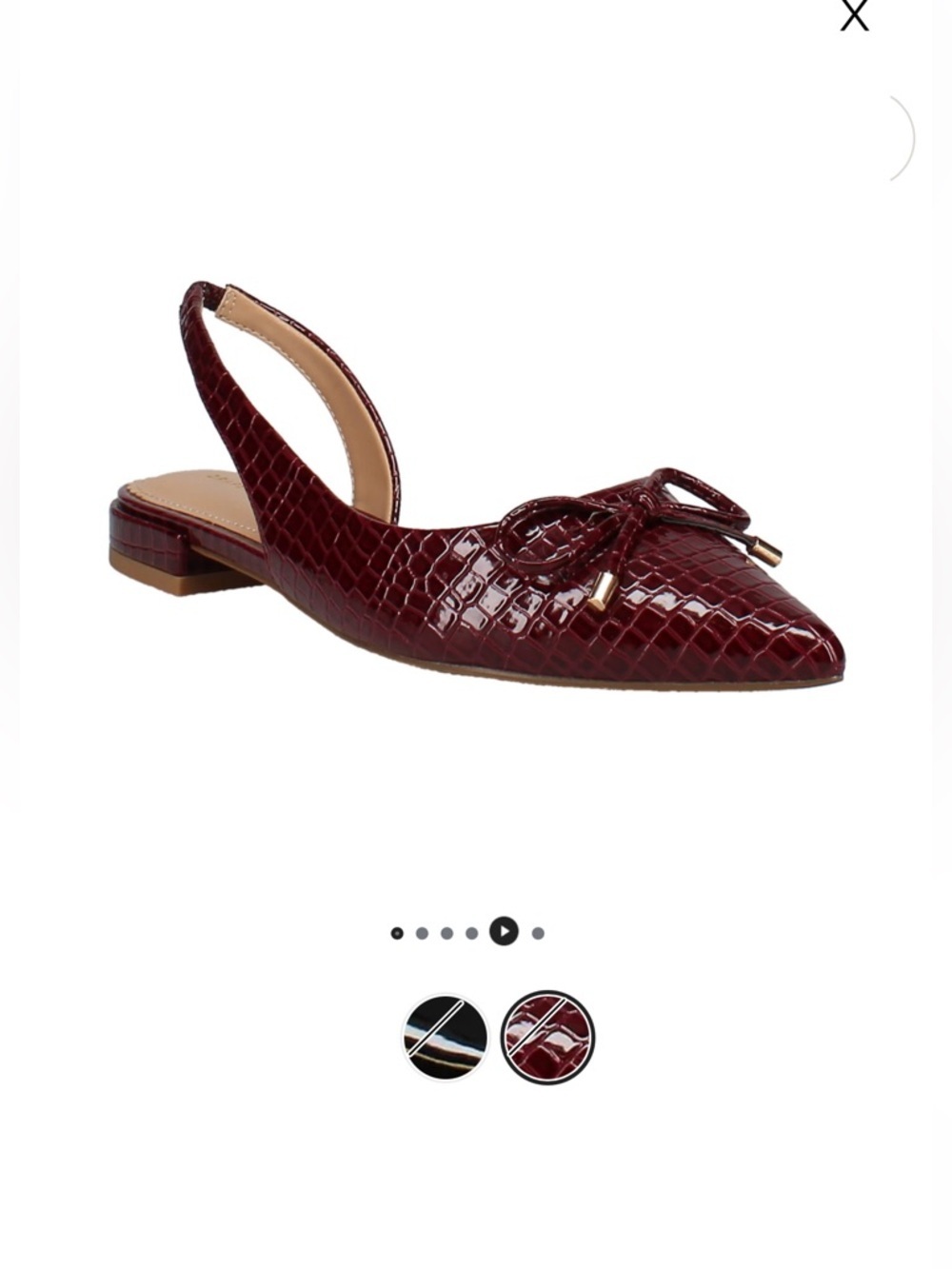 Draper James Brooke Women's Dress Flats Size 10 Burgundy Crocodile Finish